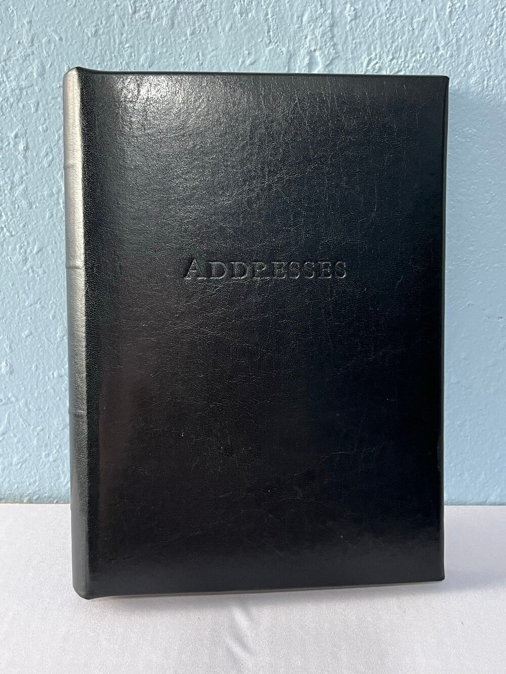 VTG Gallery Leather Maine Address Book Black Leather Office Business NWOT